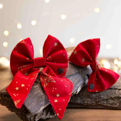 Red Christmas star sailor bow and bow tie