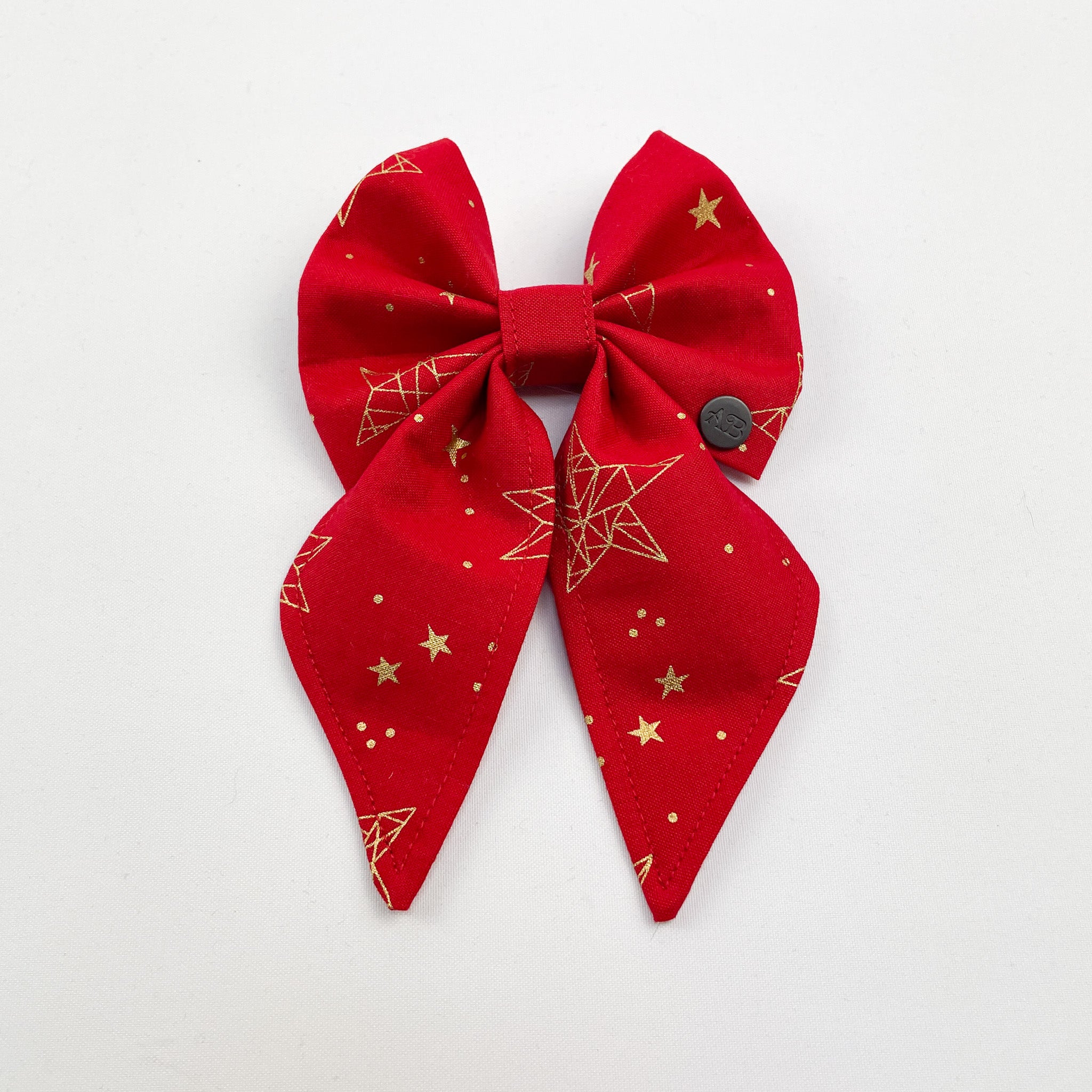 VELVET HAIR TIE RED W/GOLD STAR VELVET HAIR TIE RED W/GOLD STAR