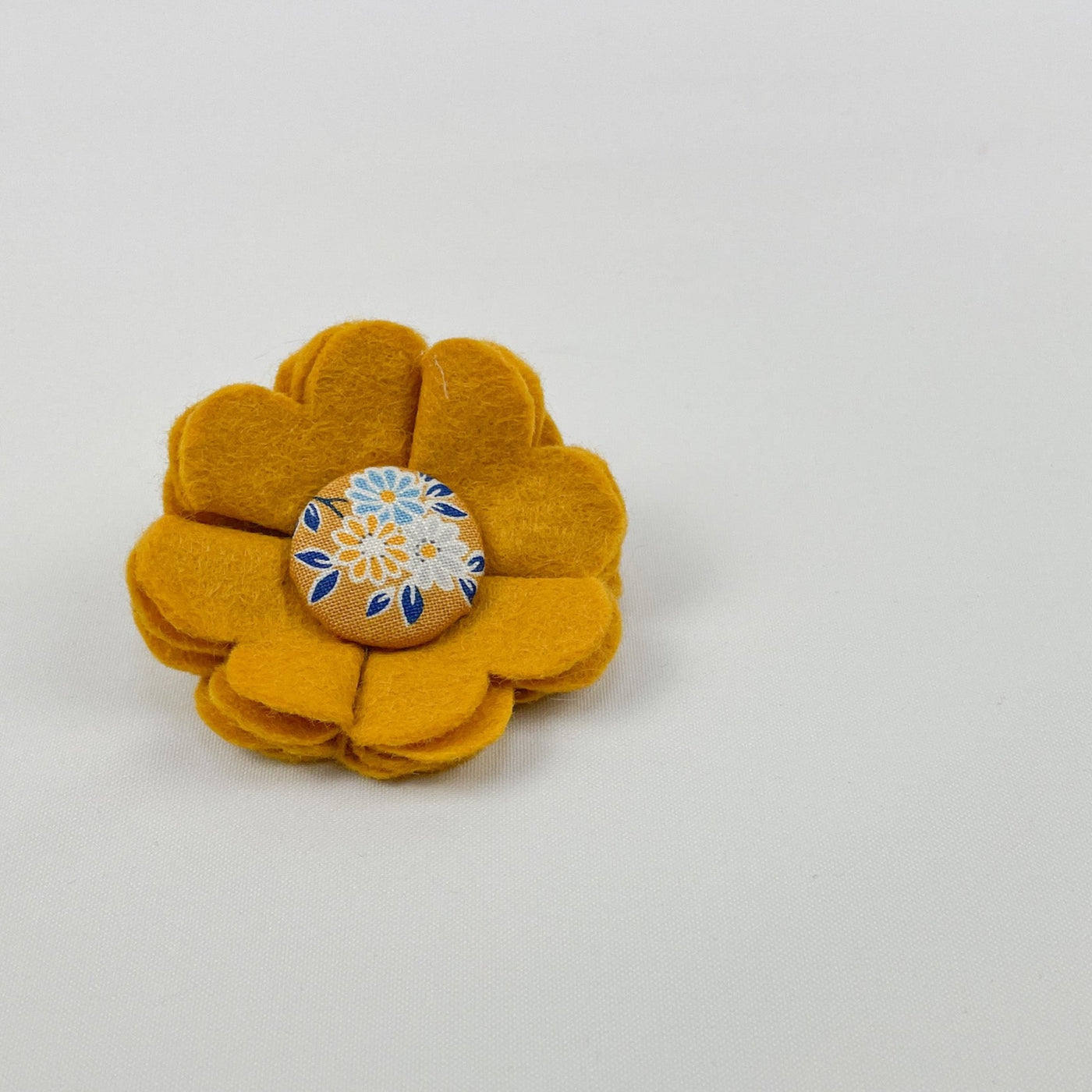 Cat Collar Flower Accessory in Yellow with Liberty Fabric Button