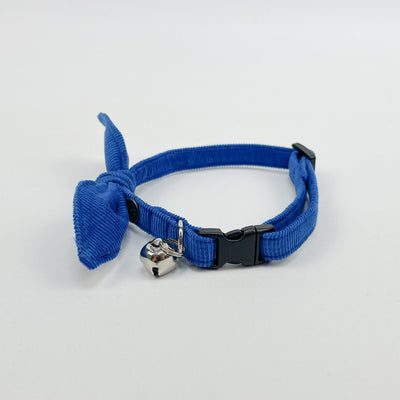 Blue Corduroy Cat Collar
