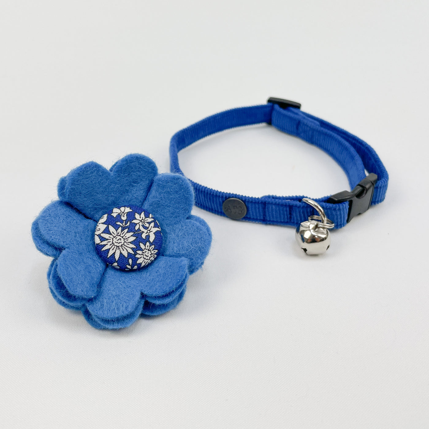 Blue Corduroy Cat Collar