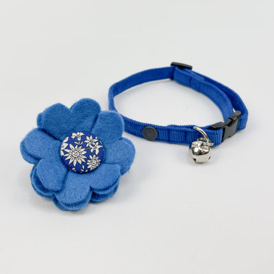 Blue Corduroy Cat Collar