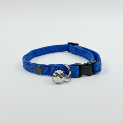 Blue Corduroy Cat Collar