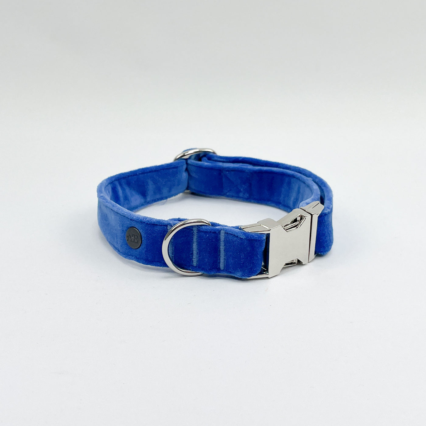 Luxury Cornflower Blue Velvet Dog Collar