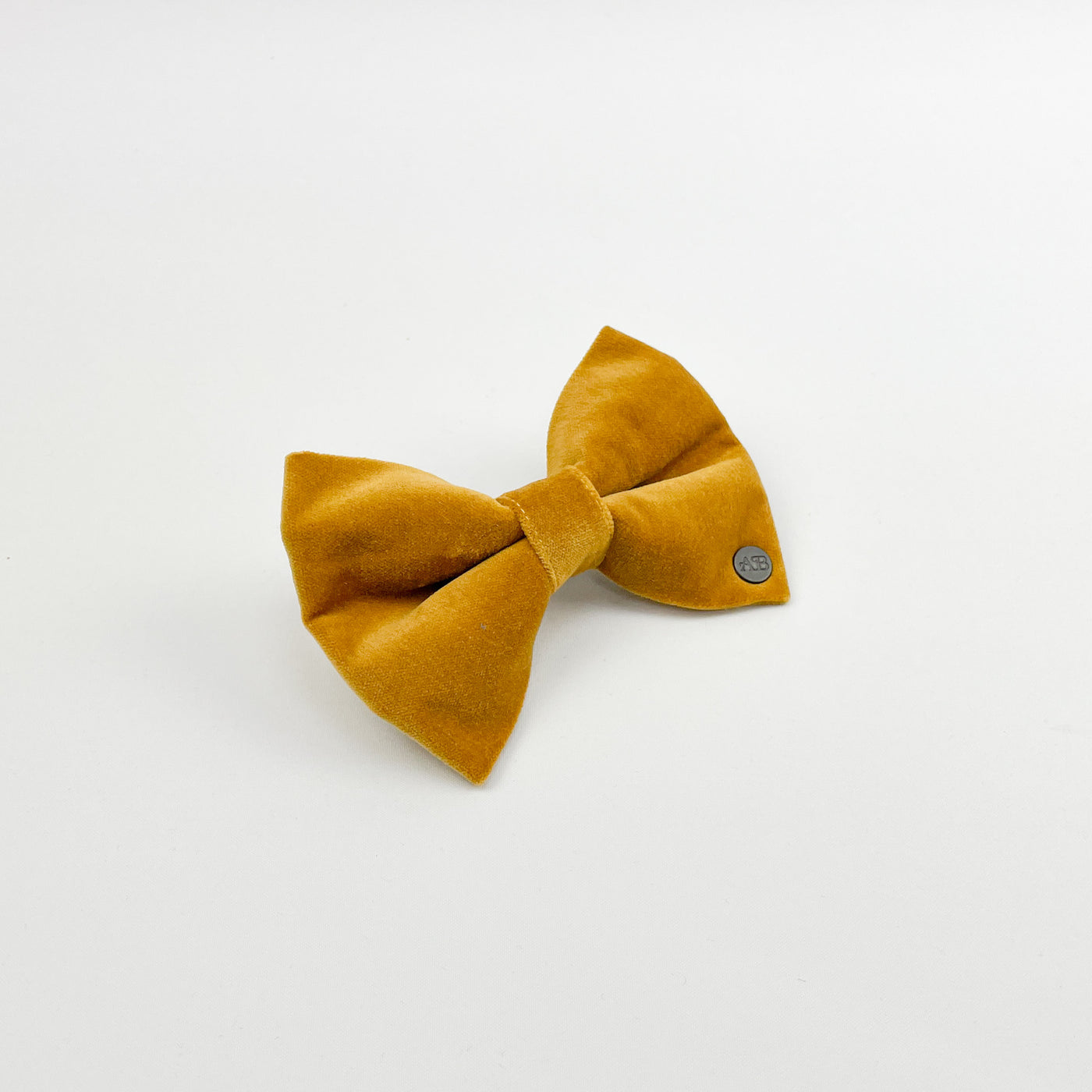 Luxury Golden Yellow Velvet Dog Bow Tie