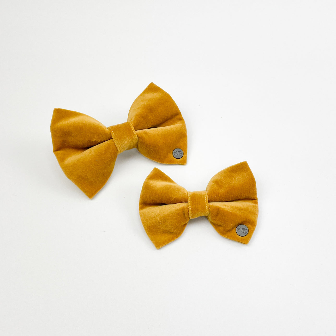 Luxury Golden Yellow Velvet Dog Bow Tie