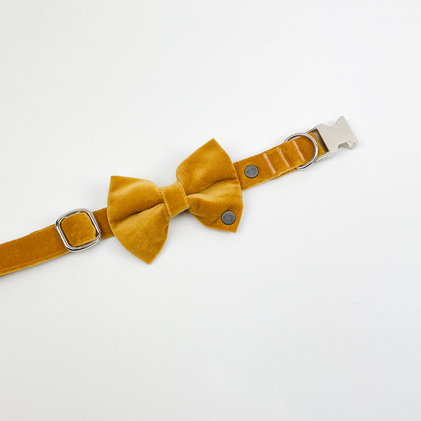 Luxury Golden Yellow Velvet Dog Bow Tie