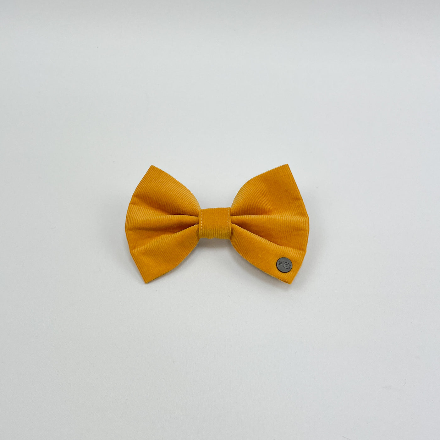 Mustard Yellow Corduroy Dog Bow Tie