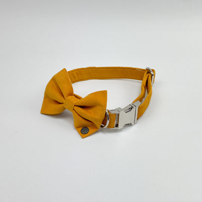 Mustard Yellow Corduroy Dog Bow Tie