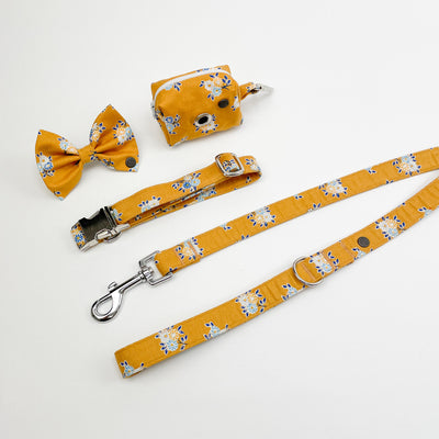 Liberty Summer Haze Dog Collar / Lead / Bow Tie / Poop Bag Holder Set