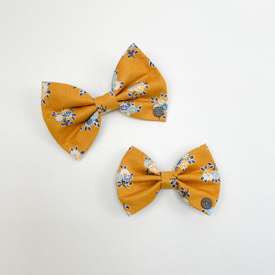 Liberty Yellow Floral Cat Bow Tie