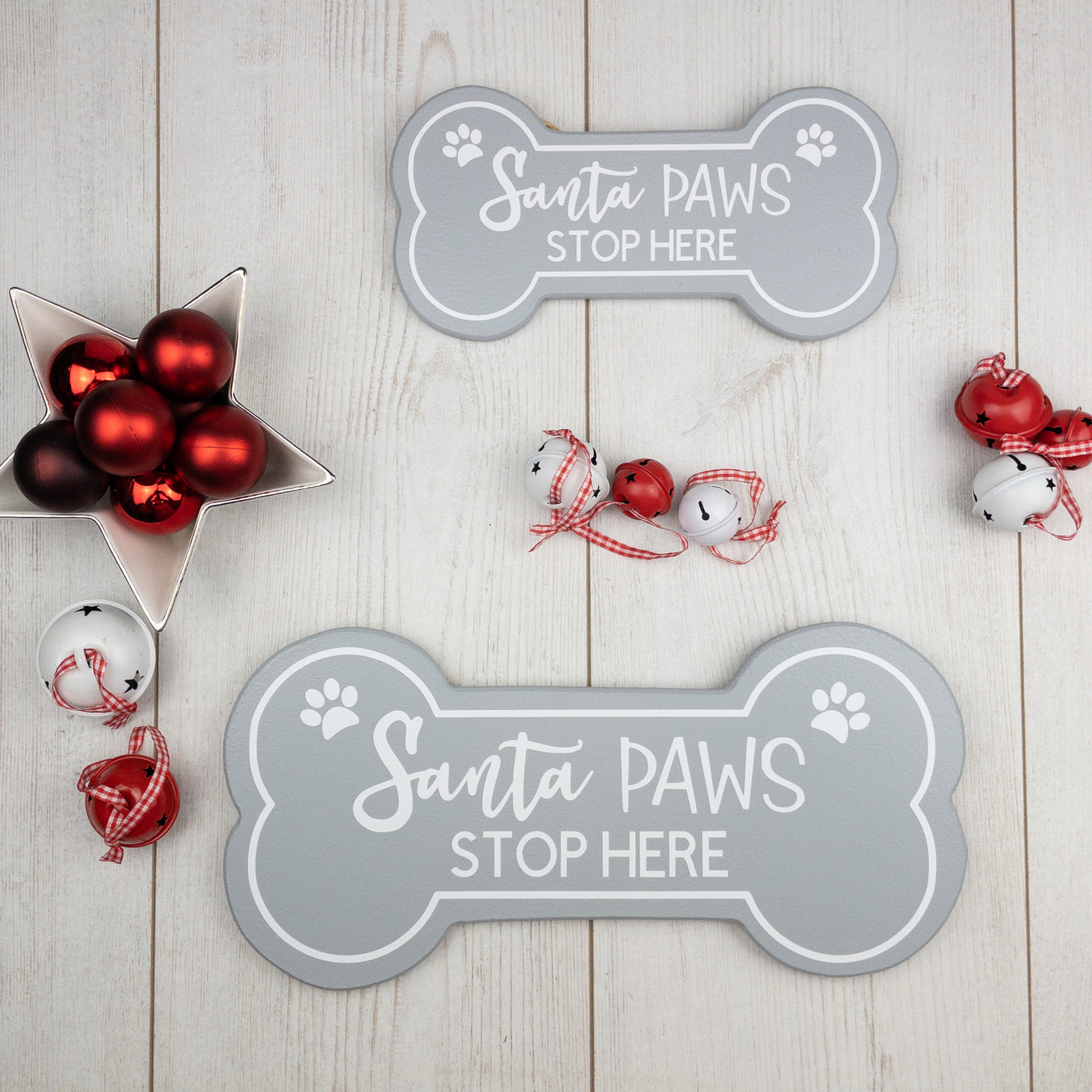 Santa Paws Stop Here Wooden Sign