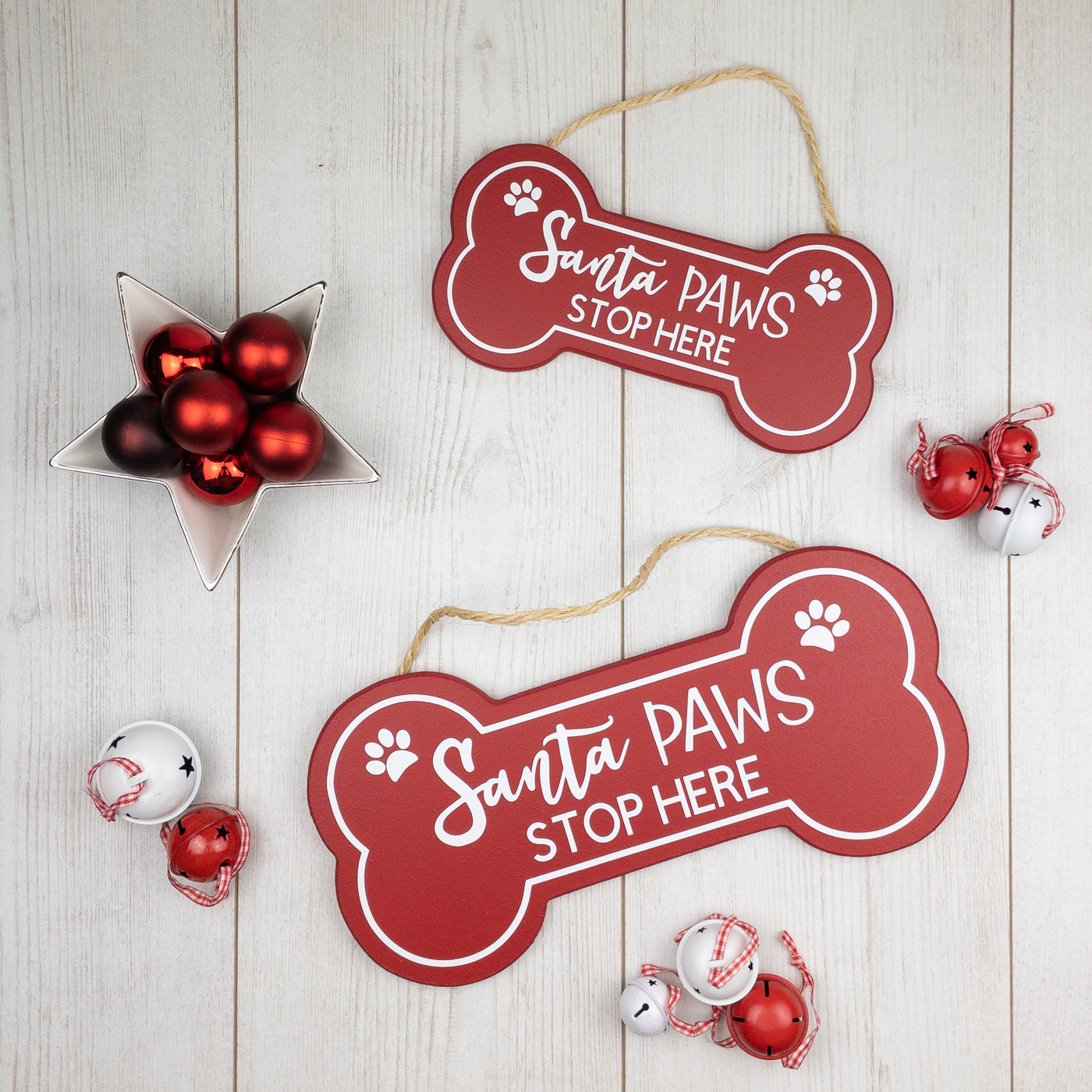 Santa Paws Stop Here Wooden Sign