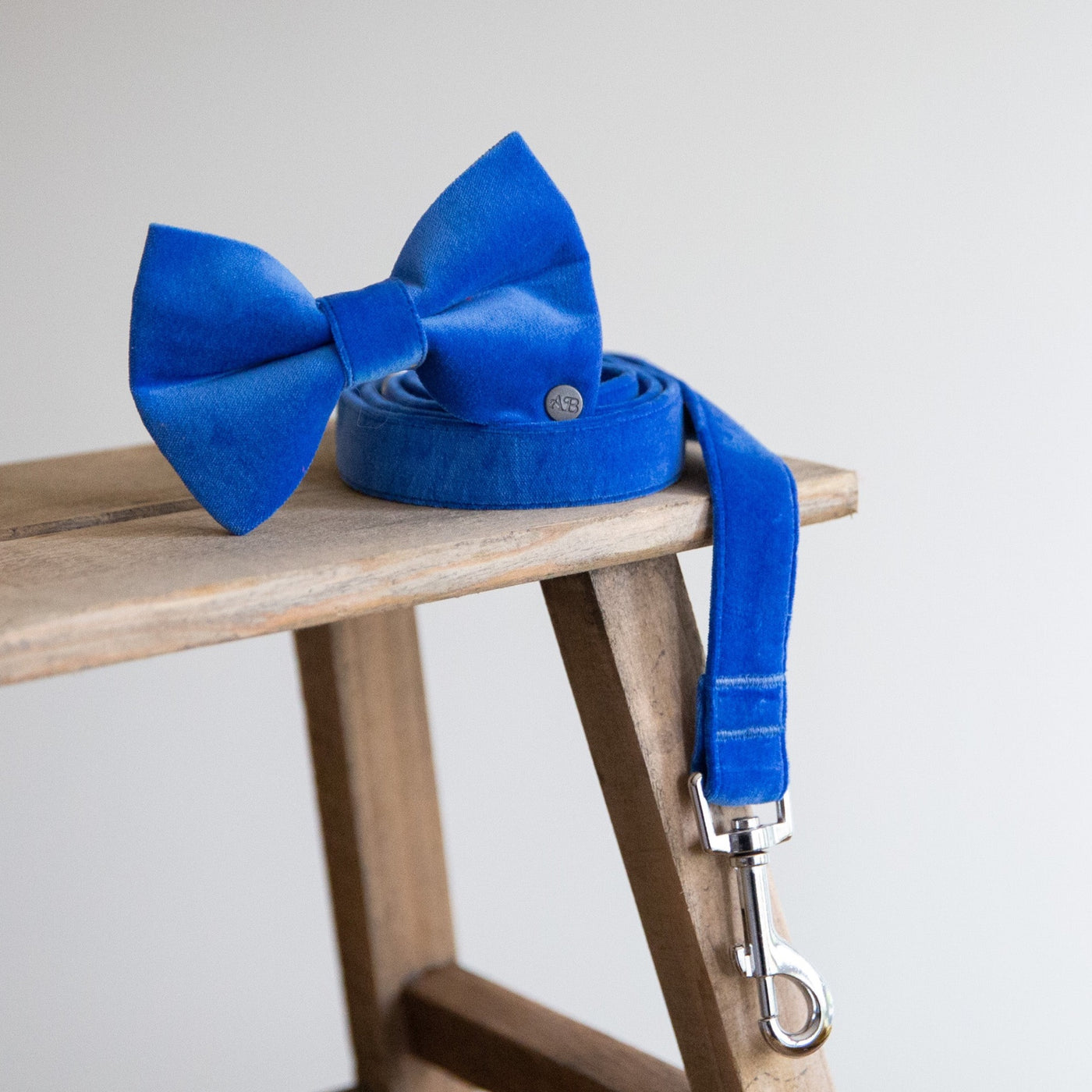 Luxury Cornflower Blue Velvet Dog Bow Tie