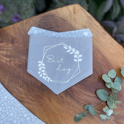 "Best Dog" vinyl print  wedding bandana for dogs.