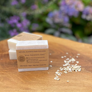 Skin Soothing Natural Dog Shampoo Bar with aloe vera and oats.