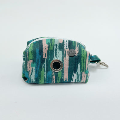 Autumn stripe dog poop bag holder with Albie's quality seal.