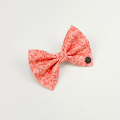 Dog bow tie in Liberty peach floral fabric
