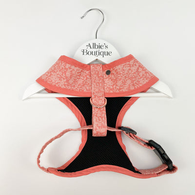 Liberty peach floral Soft Dog Harness with breathable reverse.