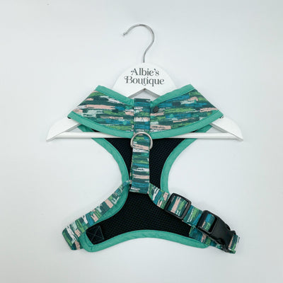 Autumn Stripe Soft Dog Harness reverse view.