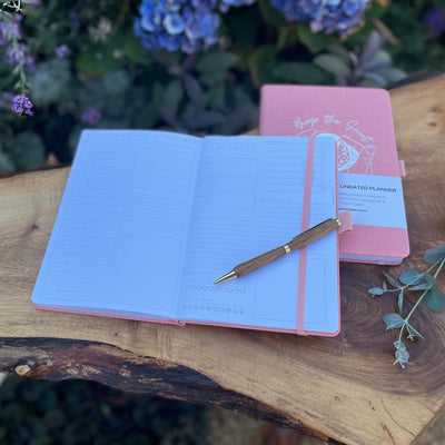 Inside pages of the Boop The Snoot 90-day undated diary.