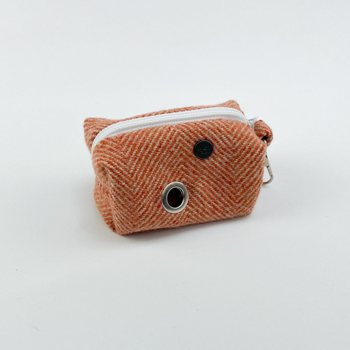 Luxury Burnt Umber Herringbone Tweed Dog Poop Bag Holder