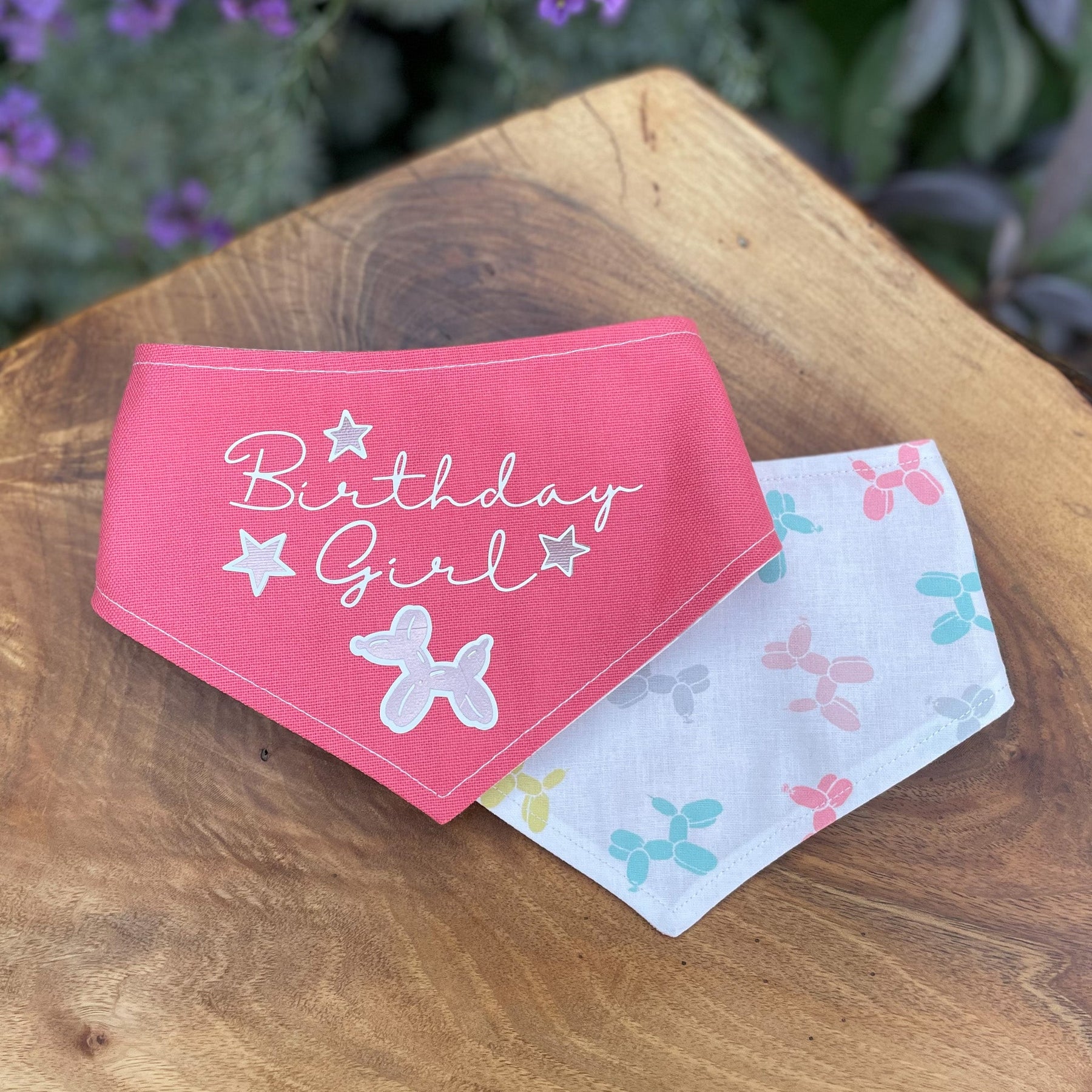 Birthday Girl Dog Bandana in Bright Pink albies boutique