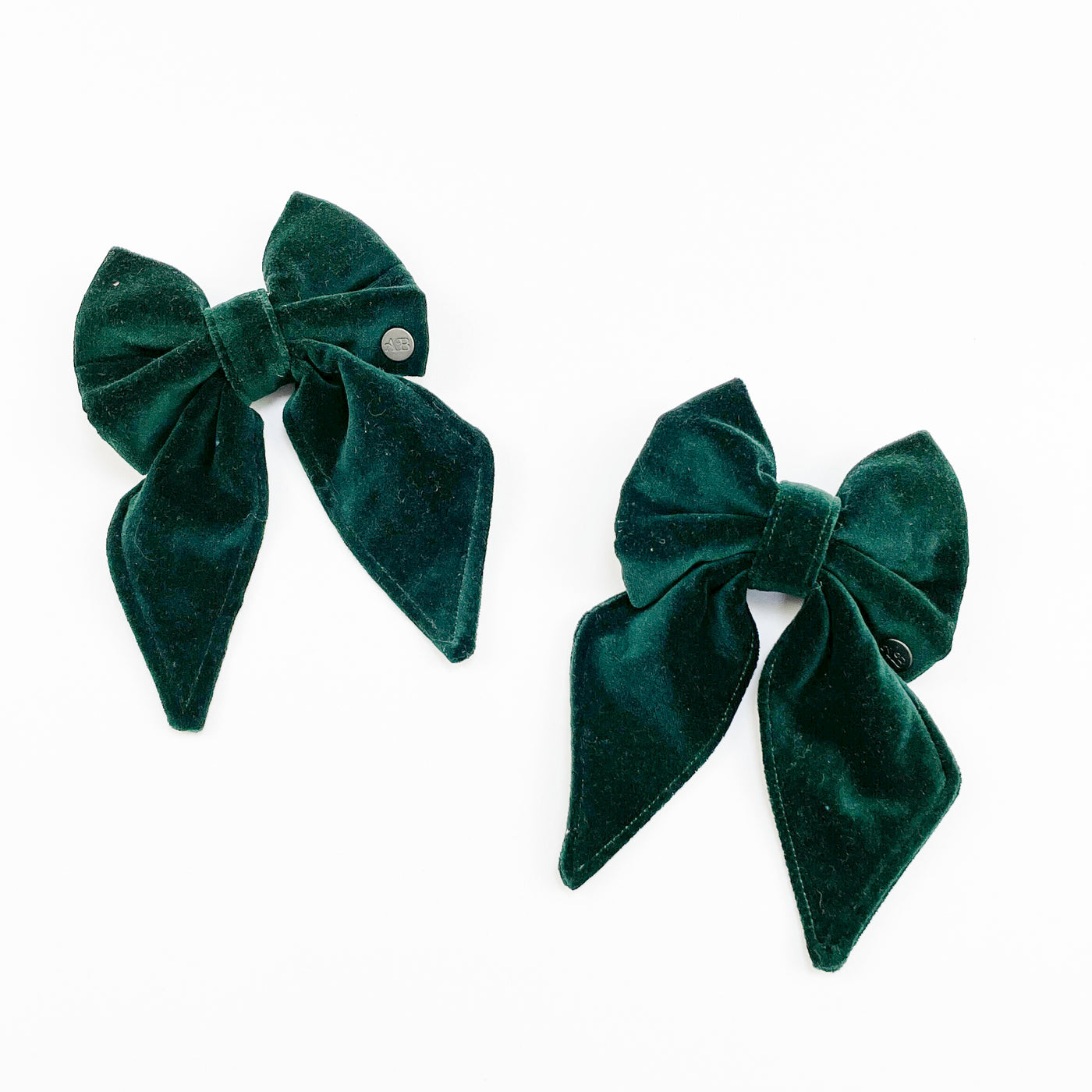 Luxury Emerald Green Velvet Sailor Bows available in two sizes.
