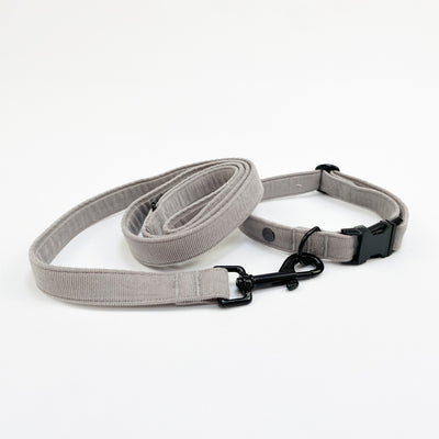 Silver Grey Corduroy Dog Lead