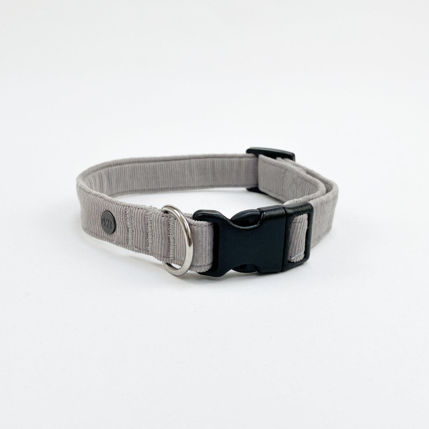 Silver Grey Corduroy Dog Collar