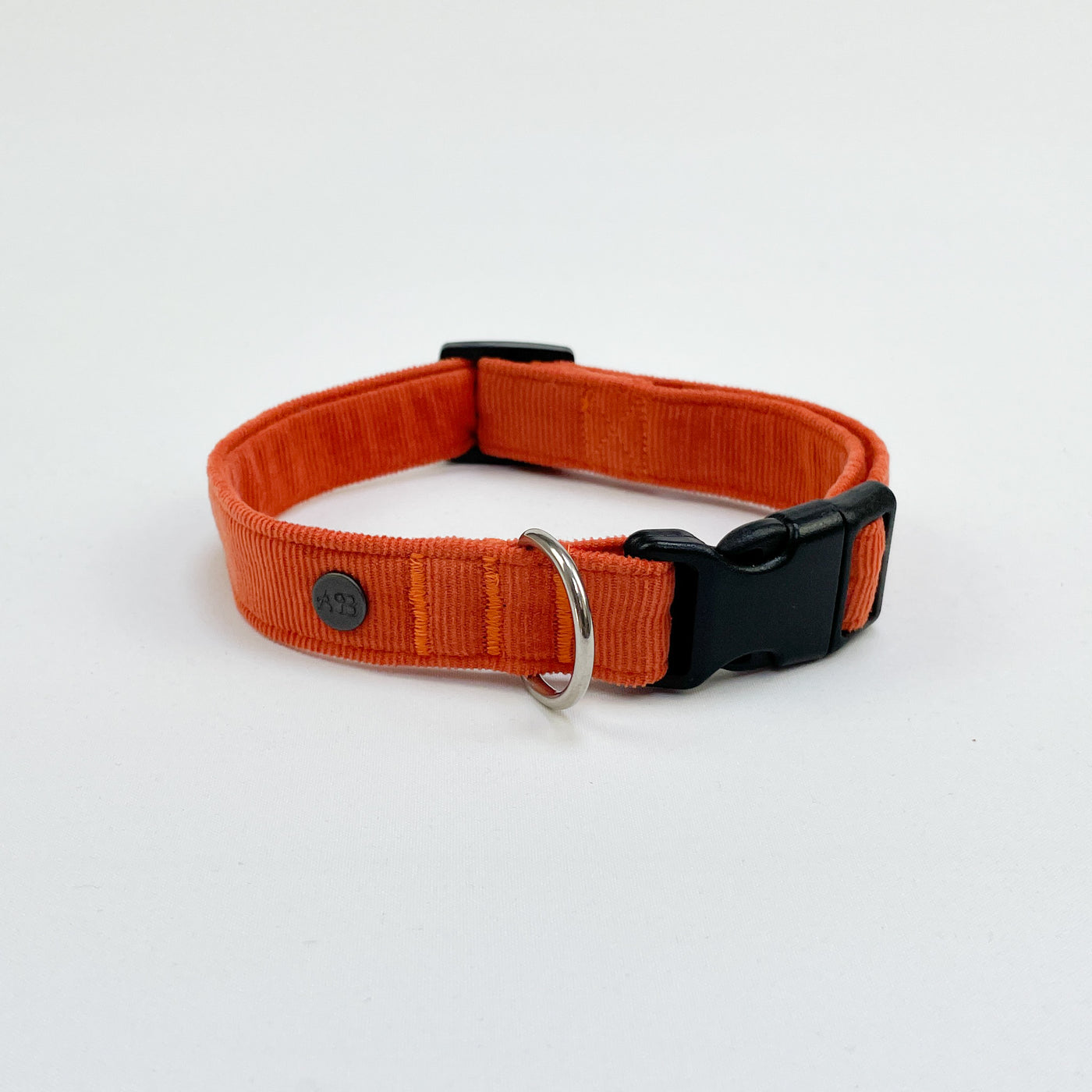 Orange Corduroy Collar/Lead/Bow/Poop Bag Set