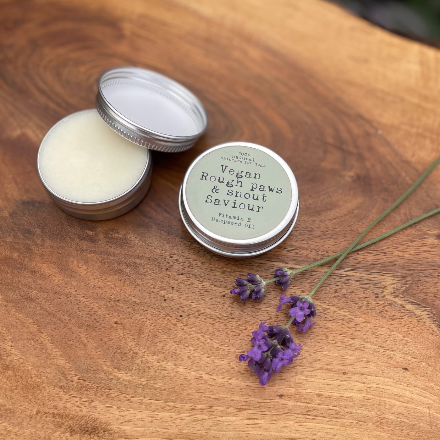 Vegan Rough Paws and Nose Dog Soothing Balm vegan-friendly 100% natural skincare for dogs.