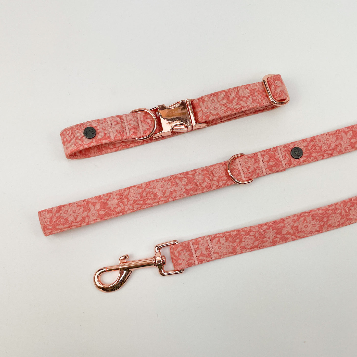 Dog lead and matching collar in Liberty Peach Floral  fabric.