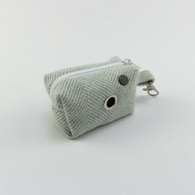 Luxury Sea Spray Herringbone Tweed Poop Bag Holder
