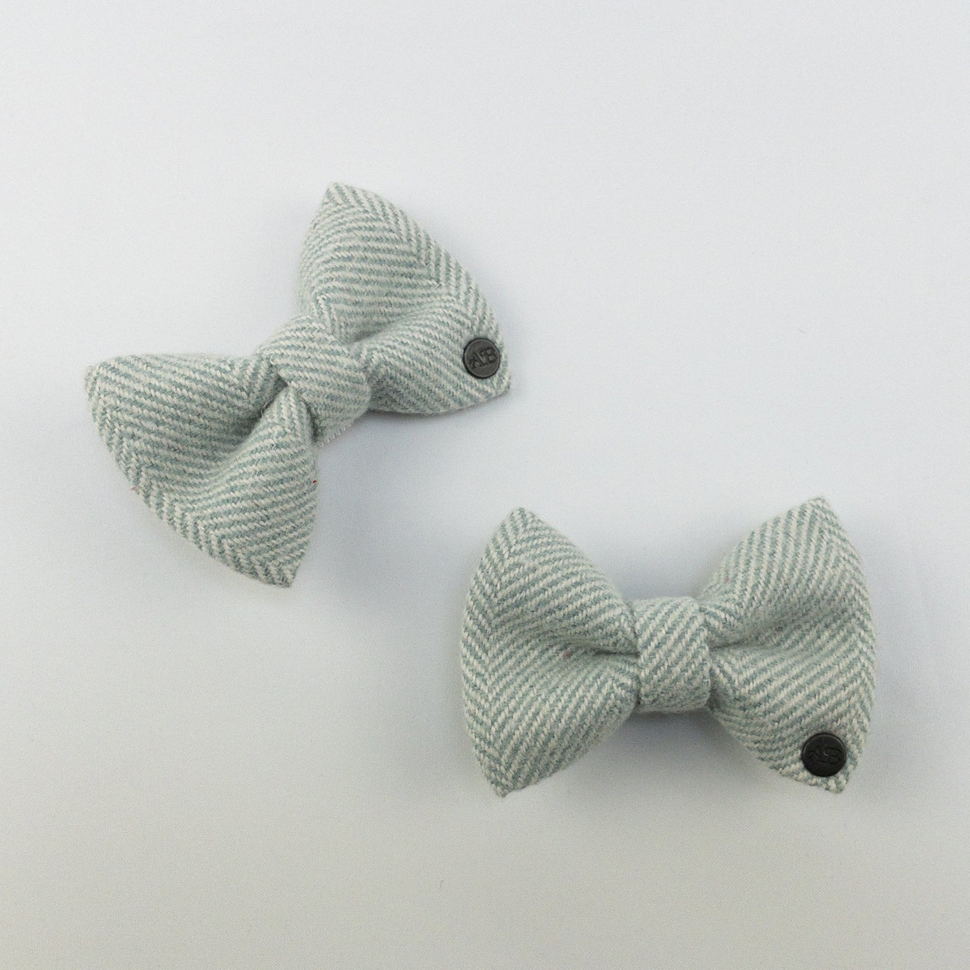 Luxury Sea Spray Herringbone Tweed Dog Bow Ties available in small, medium and large.