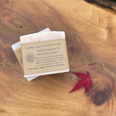 Natural dog shampoo bar, Autumn inspired.