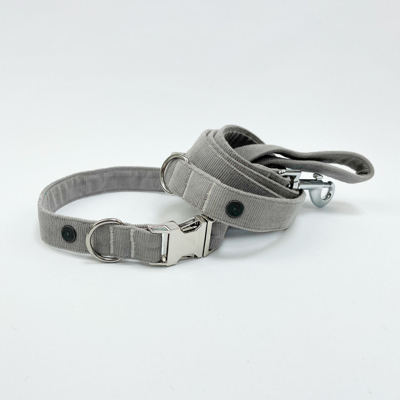 Silver Grey Corduroy Dog Lead