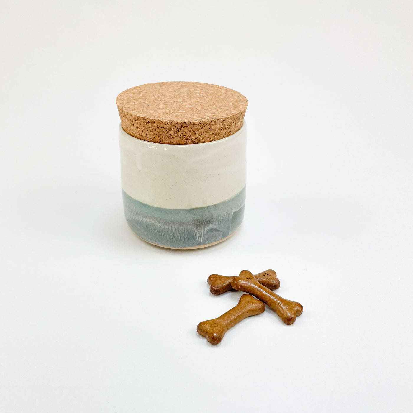 Ceramic dog treat jar with lid