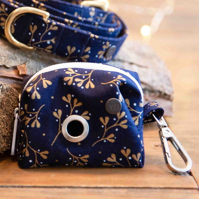 Navy Mistletoe poop bag holder