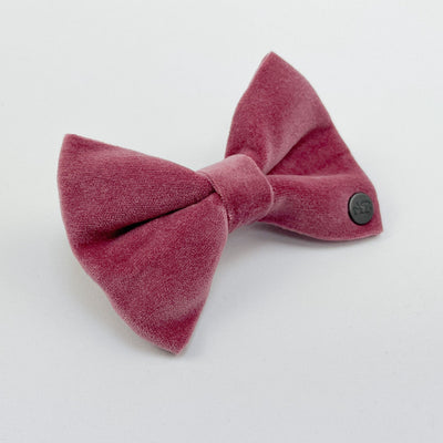Luxury Blush Pink Velvet Dog Bow Tie.