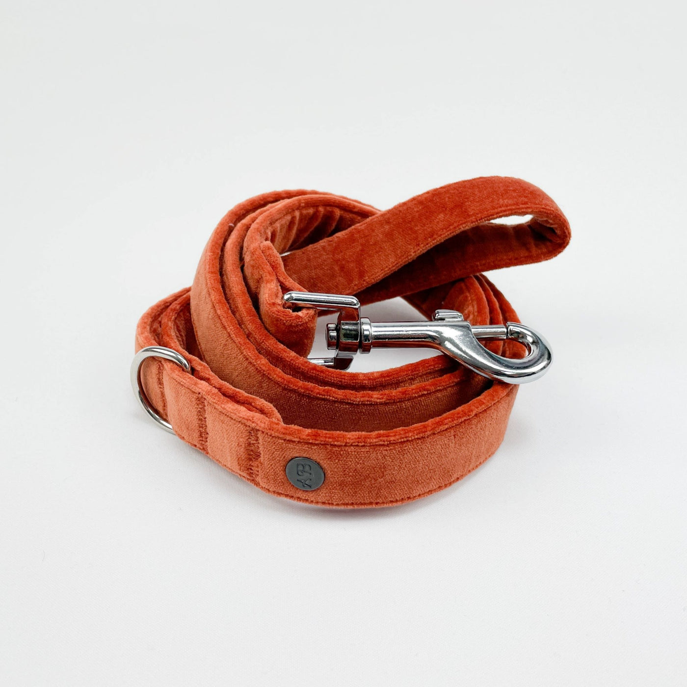 Luxury Burnt Orange Velvet Dog Lead