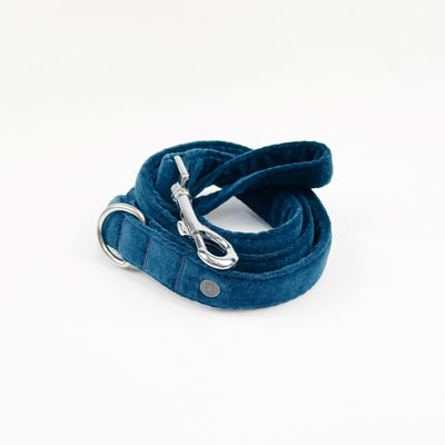 Luxury Dark Teal Velvet Dog Lead