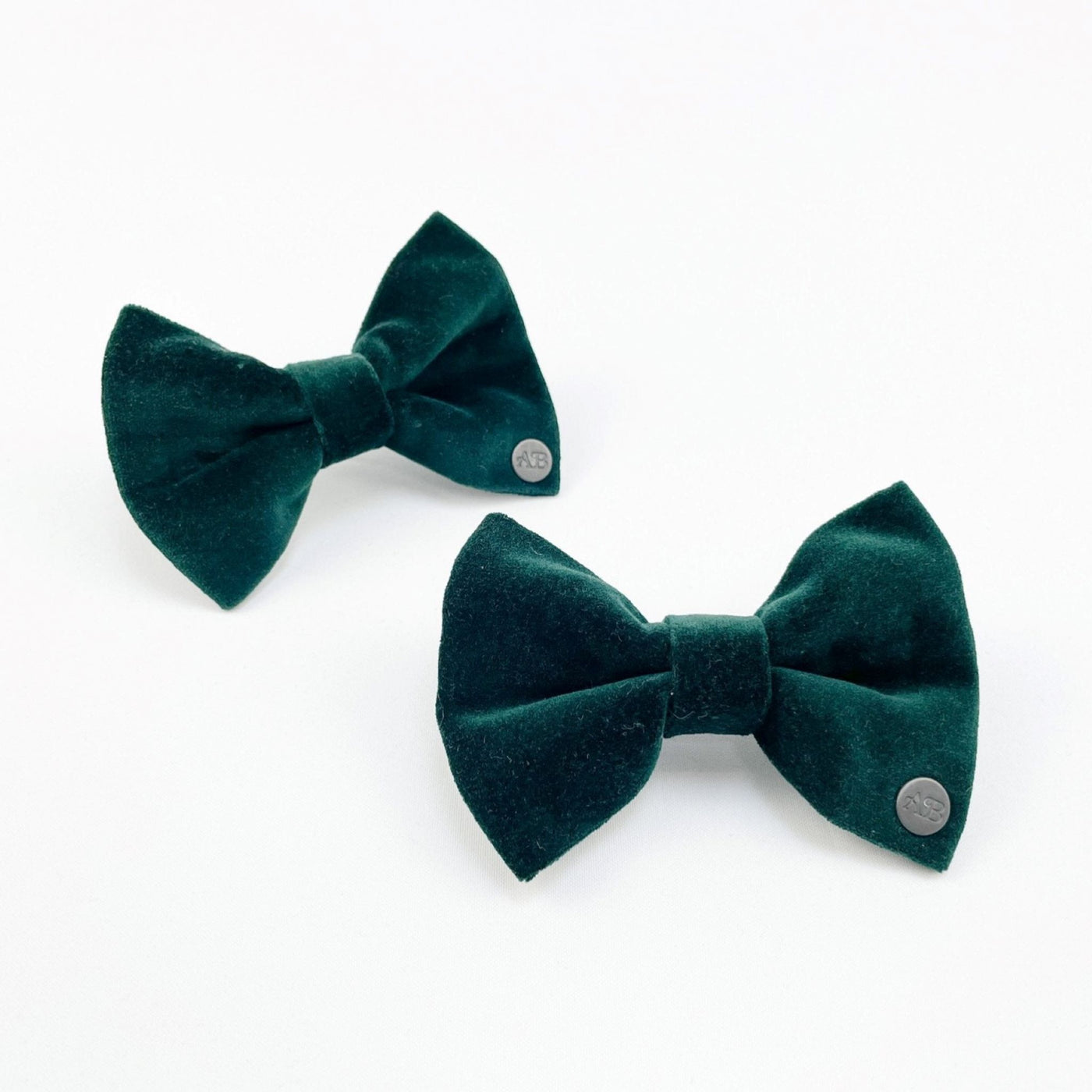 Luxury Emerald Green Velvet Dog Bow Tie available in three sizes -small, medium, large