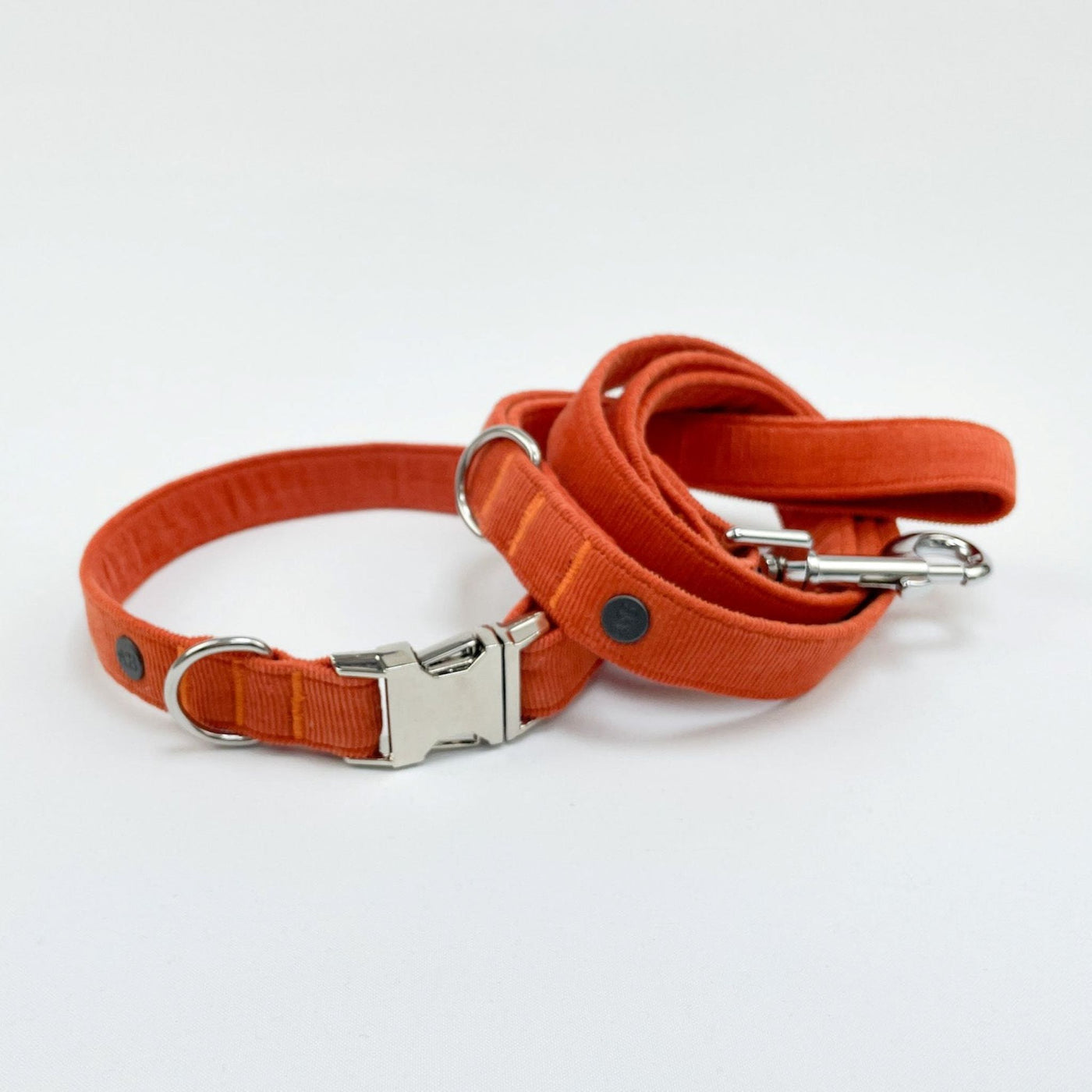 Orange Corduroy Bundle Accessory Set - Collar and Lead.