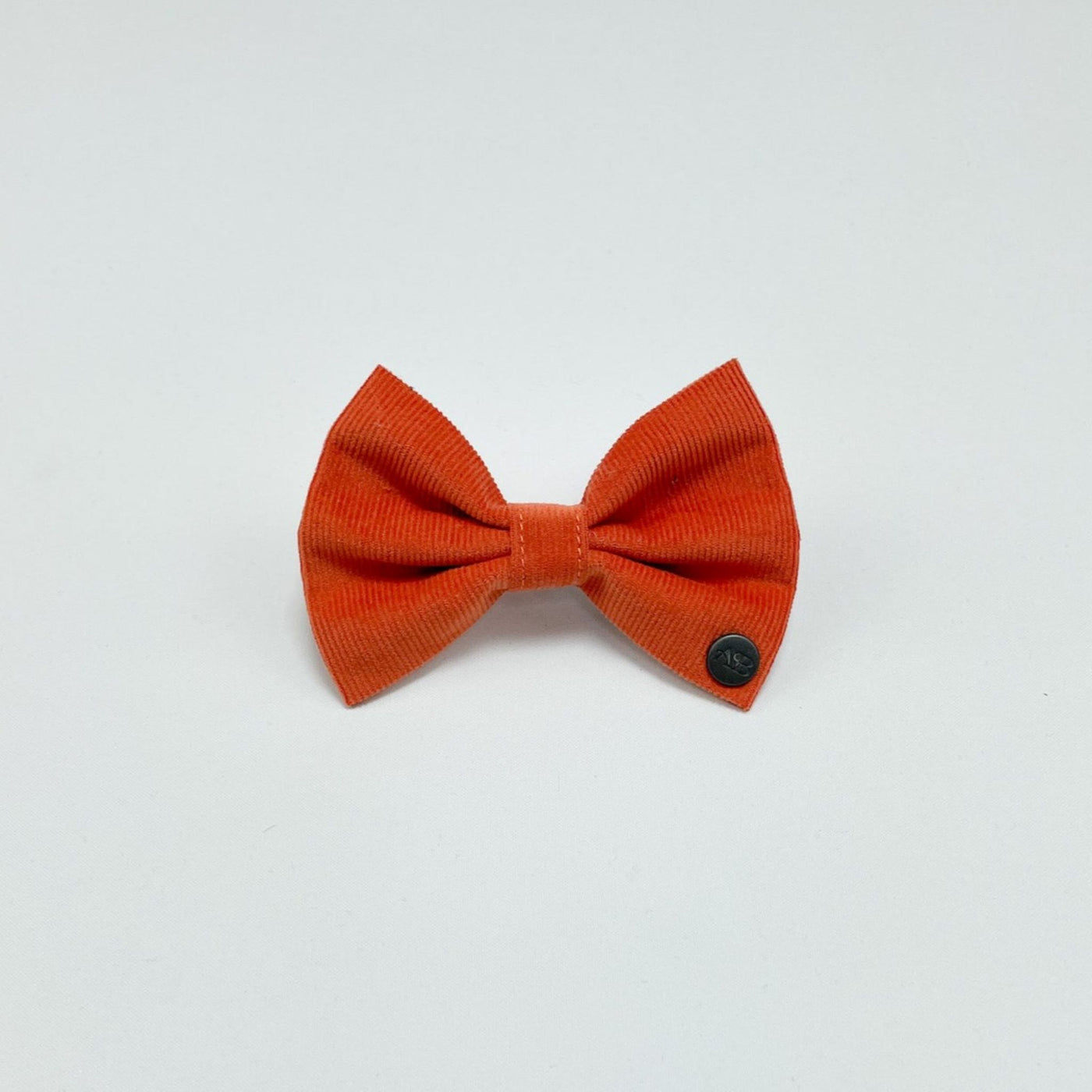 Orange Corduroy Dog Bow Tie.