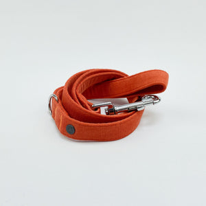 Orange Corduroy Dog Lead.