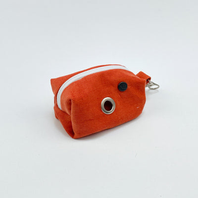 Orange Corduroy Poop Bag Holder.