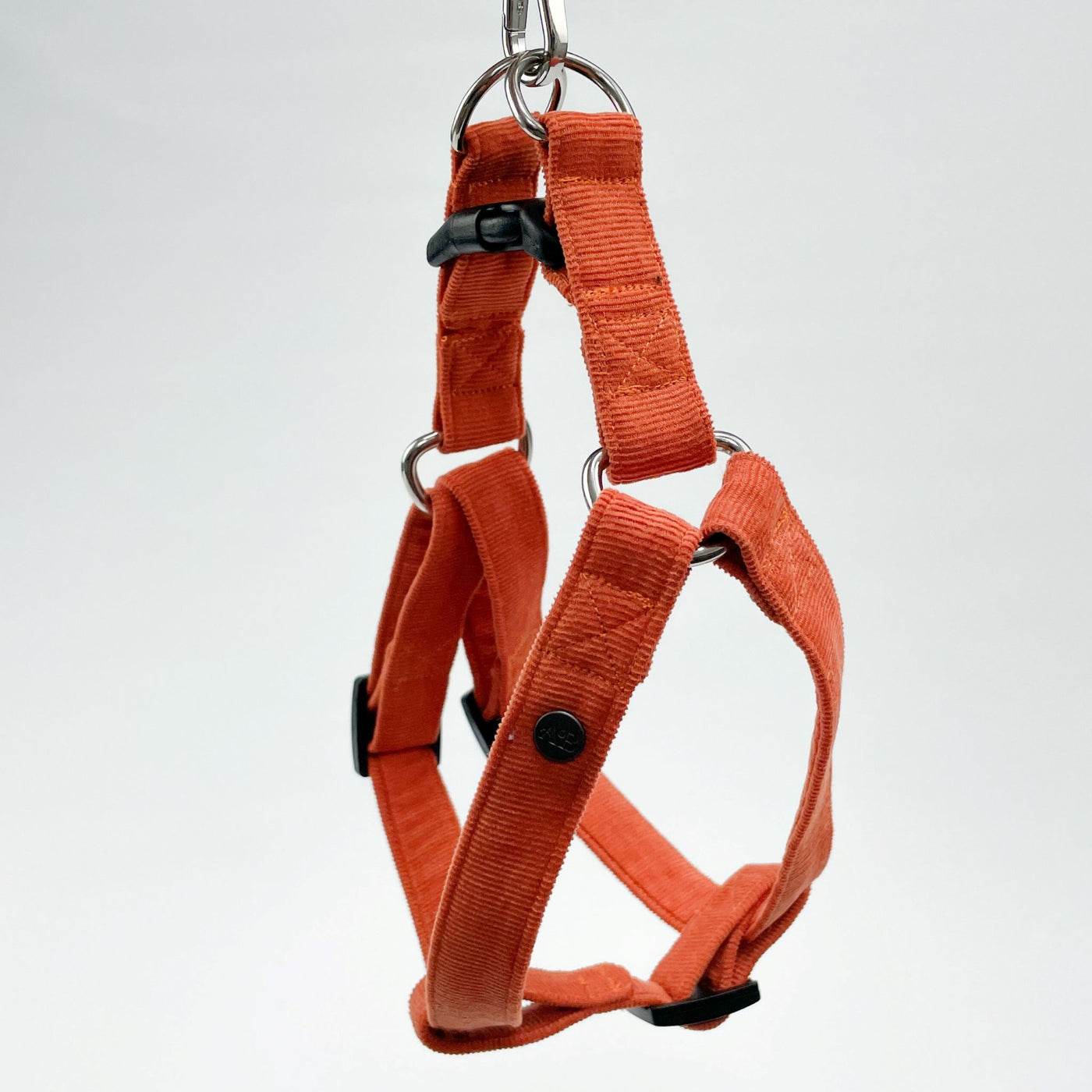 Orange Corduroy Step-in Dog Harness.
