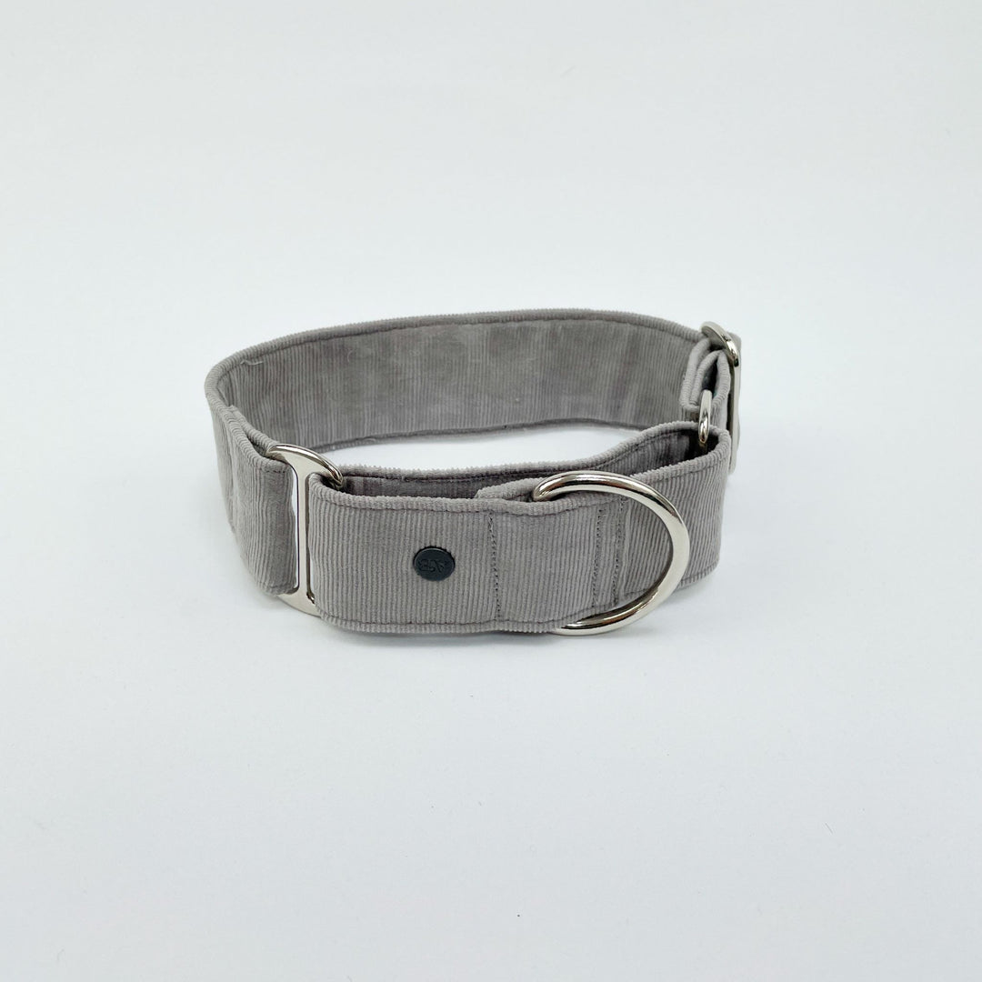 Silver Grey Corduroy Martingale Collar albies boutique
