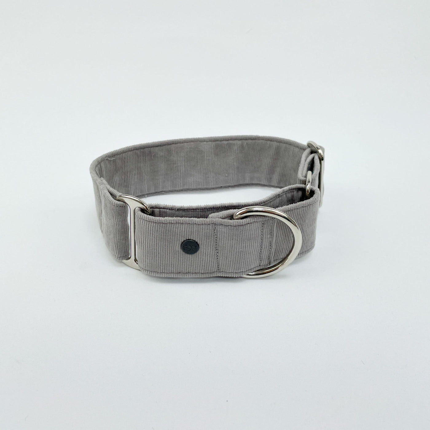 Silver Grey Corduroy Martingale Collar soft yet durable fabric.